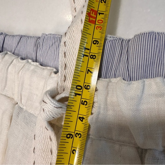 Zara Girls Linen Blend Pants Sz 11-12 Years Roll Tab Leg Pockets NWOT - Picture 4 of 16